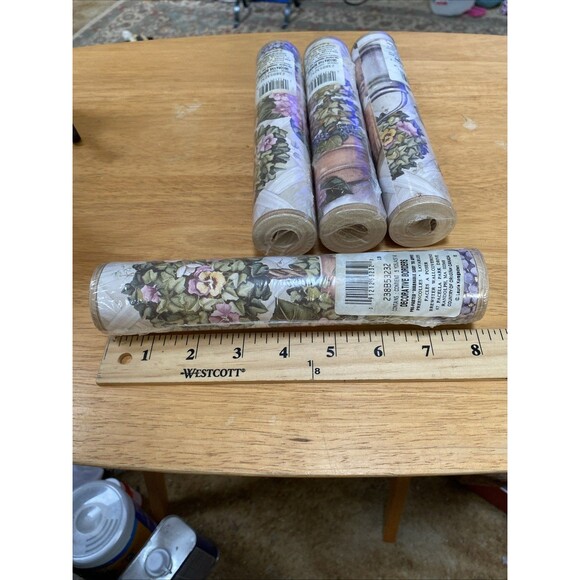 Lot of 4 Brewster 238B53232 Borders and More Flower Pot Wallpaper Border 5 yds. - Picture 6 of 6